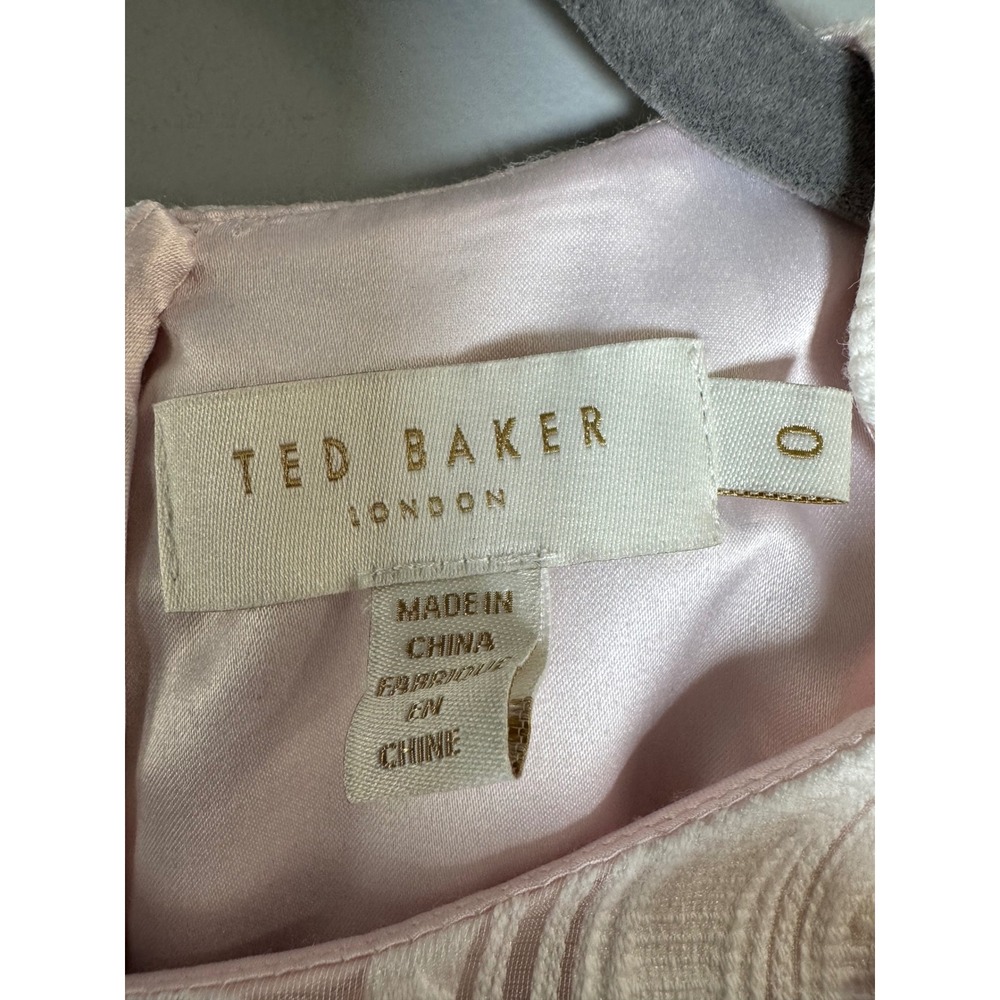 Ted‎ Baker Reinaa White Lace Midi Dress Pink Rose Gold Zip Size 0 WS7W GD3P - Picture 3 of 10